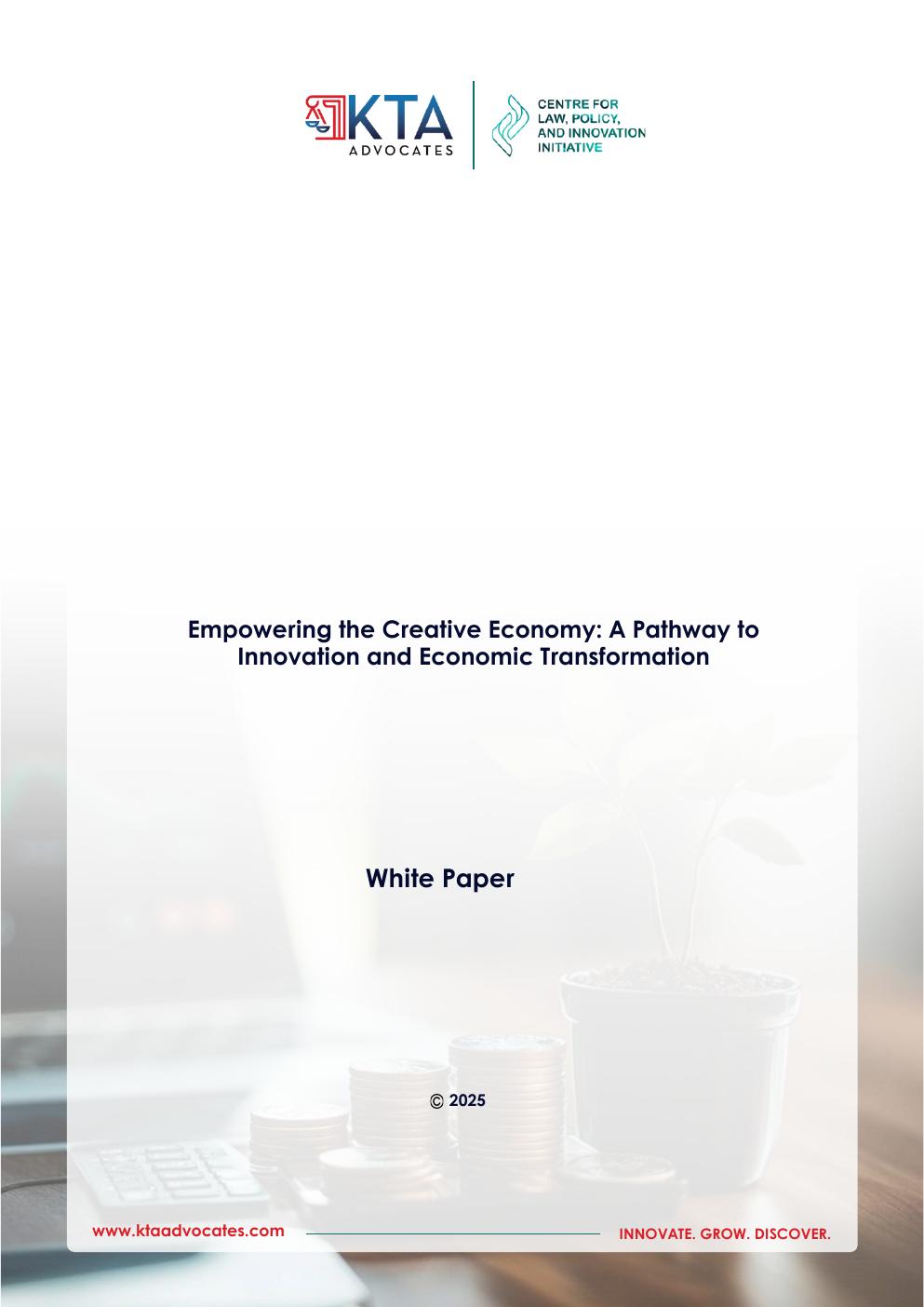 White Paper on Empowering the Creative Economy: A Pathway to Innovation and Economic Transformation cover