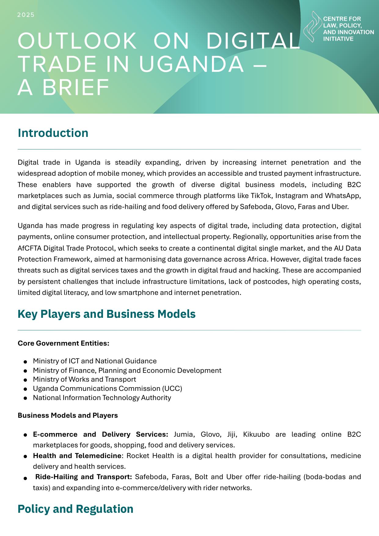 Outlook on Digital Trade — A Brief cover